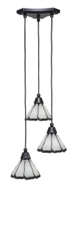 Europa Three Light Cluster Pendalier in Matte Black (200|28-MB-9125)
