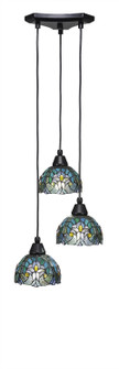 Europa Three Light Cluster Pendalier in Matte Black (200|28-MB-9925)