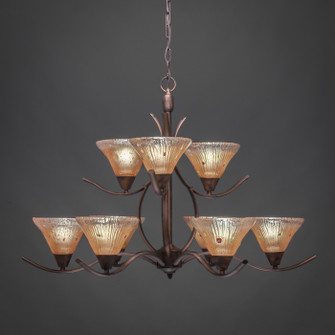 Swoop Nine Light Chandelier in Bronze (200|299-BRZ-750)