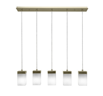 Nouvelle Five Light Linear Pendalier in New Age Brass (200|3215-NAB-531)