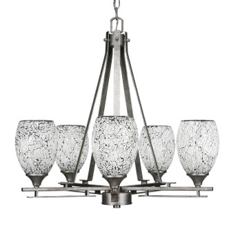 Uptowne Five Light Chandelier in Aged Silver (200|325-AS-4165)