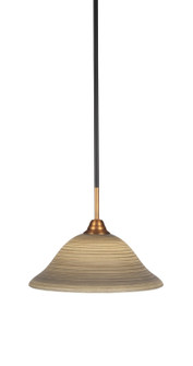 Paramount One Light Pendant in Matte Black & Brass (200|3401-MBBR-604)
