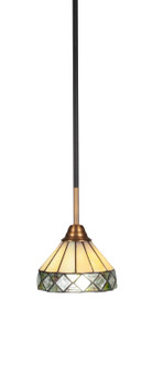 Paramount One Light Mini Pendant in Matte Black & Brass (200|3401-MBBR-9405)
