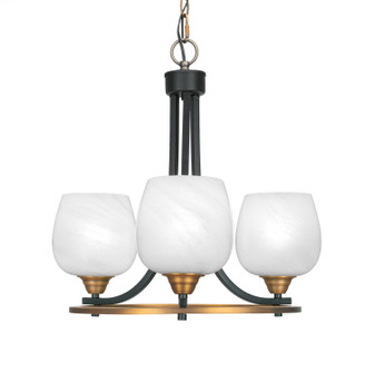 Paramount Three Light Chandelier in Matte Black & Brass (200|3403-MBBR-4811)