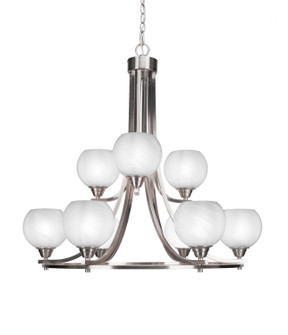 Paramount Nine Light Chandelier in Brushed Nickel (200|3409-BN-4101)