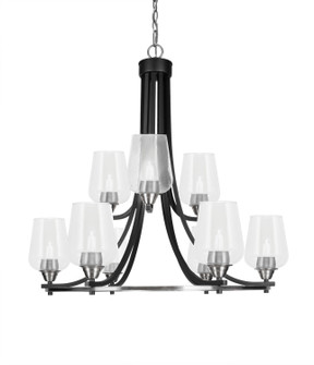 Paramount Nine Light Chandelier in Matte Black & Brushed Nickel (200|3409-MBBN-210)