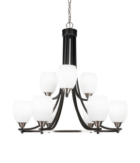 Paramount Nine Light Chandelier in Matte Black & Brushed Nickel (200|3409-MBBN-4021)