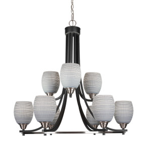 Paramount Nine Light Chandelier in Matte Black & Brushed Nickel (200|3409-MBBN-4022)