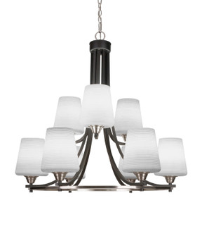 Paramount Nine Light Chandelier in Matte Black & Brushed Nickel (200|3409-MBBN-4031)