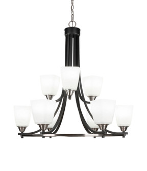 Paramount Nine Light Chandelier in Matte Black & Brushed Nickel (200|3409-MBBN-460)