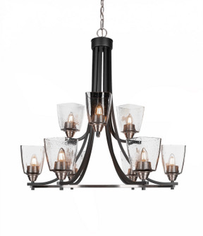 Paramount Nine Light Chandelier in Matte Black & Brushed Nickel (200|3409-MBBN-461)