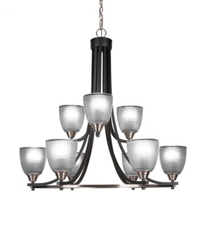 Paramount Nine Light Chandelier in Matte Black & Brushed Nickel (200|3409-MBBN-500)