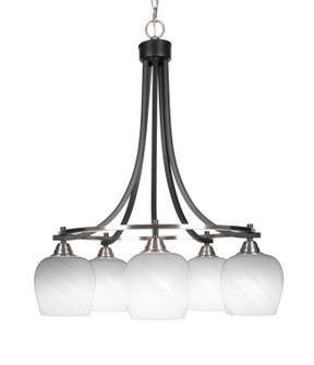 Paramount Five Light Chandelier in Matte Black & Brushed Nickel (200|3415-MBBN-4811)