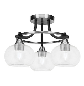 Paramount Three Light Semi-Flush Mount in Matte Black & Brushed Nickel (200|3417-MBBN-202)