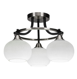 Paramount Three Light Semi-Flush Mount in Matte Black & Brushed Nickel (200|3417-MBBN-212)