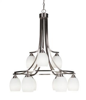 Paramount Nine Light Chandelier in Brushed Nickel (200|3419-BN-4021)