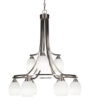 Paramount Nine Light Chandelier in Brushed Nickel (200|3419-BN-615)