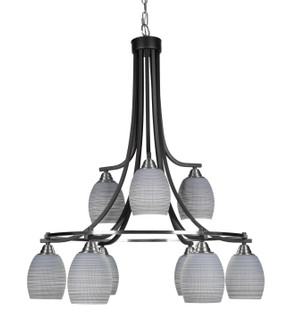 Paramount Nine Light Chandelier in Matte Black & Brushed Nickel (200|3419-MBBN-4022)