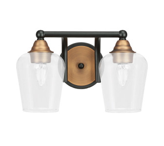 Paramount Two Light Bath Bar in Matte Black & Brass (200|3422-MBBR-210)