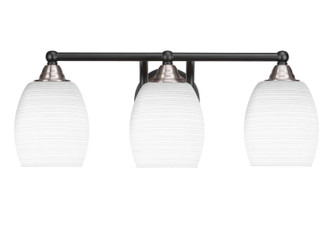 Paramount Three Light Bath Bar in Matte Black & Brushed Nickel (200|3423-MBBN-4021)