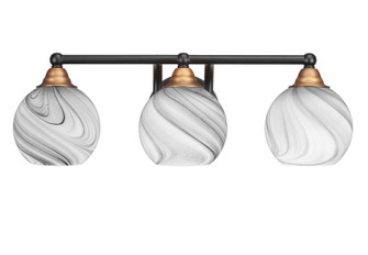 Paramount Three Light Bath Bar in Matte Black & Brass (200|3423-MBBR-4109)