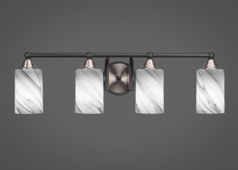 Paramount Four Light Bath Bar in Matte Black & Brushed Nickel (200|3424-MBBN-3009)
