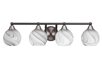 Paramount Four Light Bath Bar in Matte Black & Brushed Nickel (200|3424-MBBN-4109)