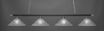 Oxford Four Light Billiard in Chrome & Matte Black (200|374-CHMB-411)