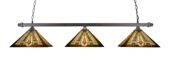 Square Bar Square Fitter Three Light Island Pendant in Dark Granite (200|403-DG-959)