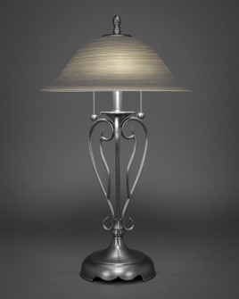 Olde Iron Two Light Table Lamp in Brushed Nickel (200|42-BN-602)