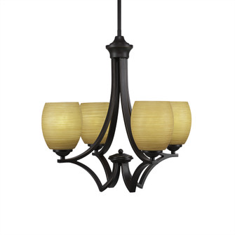 Zilo Four Light Chandelier in Dark Granite (200|564-DG-625)