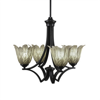 Zilo Four Light Chandelier in Matte Black (200|564-MB-1025)