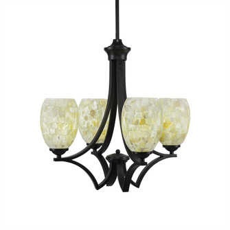 Zilo Four Light Chandelier in Matte Black (200|564-MB-406)