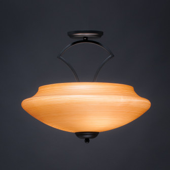 Zilo Three Light Semi-Flush in Matte Black (200|565-MB-686)