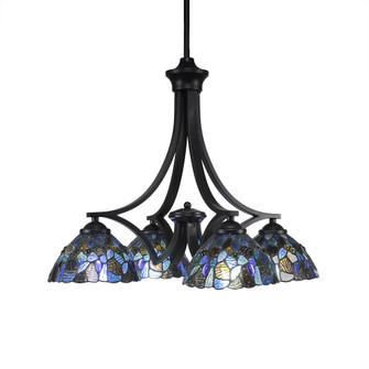 Zilo Four Light Chandelier in Matte Black (200|568-MB-9955)