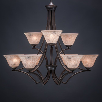 Zilo Nine Light Chandelier in Dark Granite (200|569-DG-508)