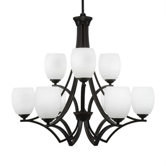 Zilo Nine Light Chandelier in Dark Granite (200|569-DG-615)