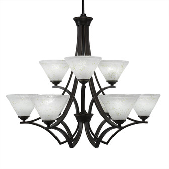 Zilo Nine Light Chandelier in Dark Granite (200|569-DG-7145)