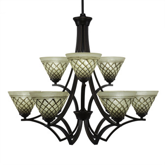 Zilo Nine Light Chandelier in Dark Granite (200|569-DG-7185)