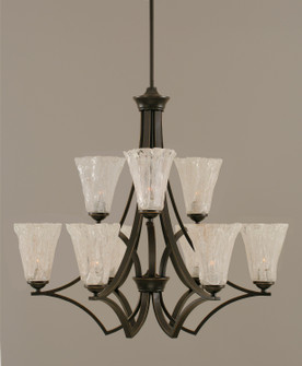 Zilo Nine Light Chandelier in Dark Granite (200|569-DG-729)