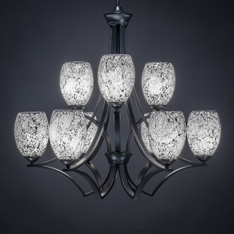 Zilo Nine Light Chandelier in Matte Black (200|569-MB-4165)