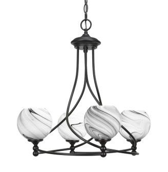 Capri Four Light Chandelier in Matte Black (200|904-MB-4109)