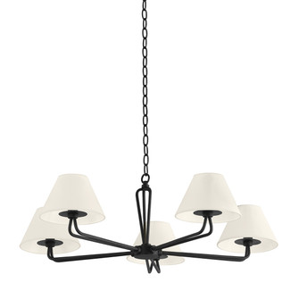 Ozias Five Light Chandelier in Black Iron (67|F2536-BI)