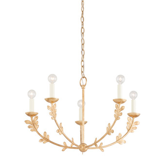 Florian Five Light Chandelier in Vintage Gold Leaf (67|F4428-VGL)