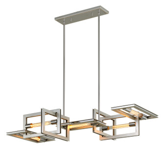 Enigma Five Light Linear Pendant in Silver Leaf W Stainless Acc (67|F7105)