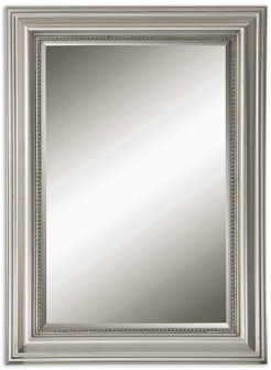 Stuart Silver Mirror in Metallic Silver Leaf w/Light Gray Glaze (52|12005 B)