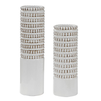 Angelou Vases, S/2 in White Glaze (52|17570)