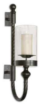 Garvin Twist Candle Sconce in Aged Black w/Red Rust (52|19476)