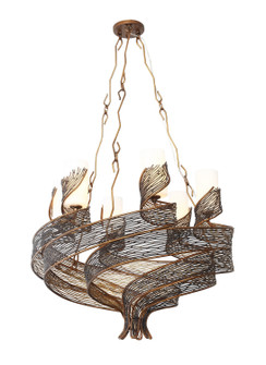 Flow Six Light Chandelier in Hammered Ore (137|240C06HO)