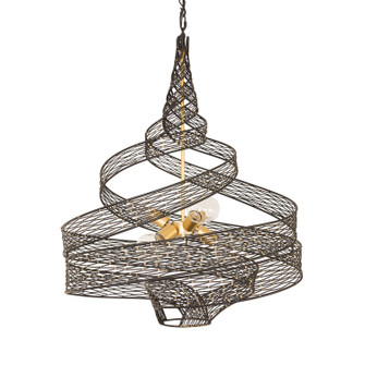 Flow Six Light Pendant in Matte Black/French Gold (137|240P06LMBFG)